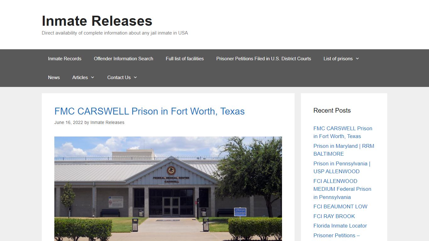 Florida Inmate Locator – Inmate Releases